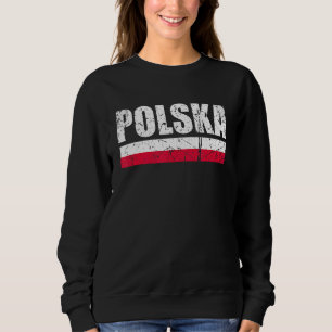 Polska Vintage polnische Flagge Polen Sweatshirt