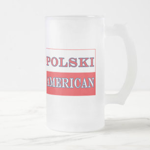 Polski American Flag Mattglas Bierglas