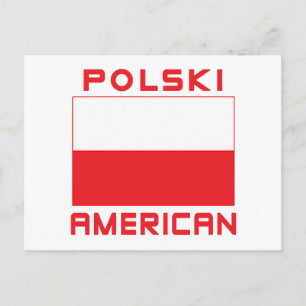 Polski American Flag Postkarte