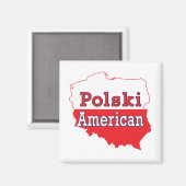 Polski American Map Magnet (Vorderseite/Rückseite)