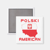 Polski American Map Magnet (Vorderseite/Rückseite)