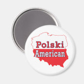 Polski American Map Magnet (Vorderseite/Rückseite)