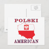 Polski American Map Postkarte (Vorne/Hinten)