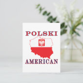 Polski American Map Postkarte (Stehend Vorderseite)