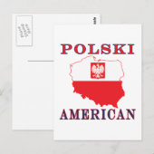 Polski American Map Postkarte (Vorne/Hinten)