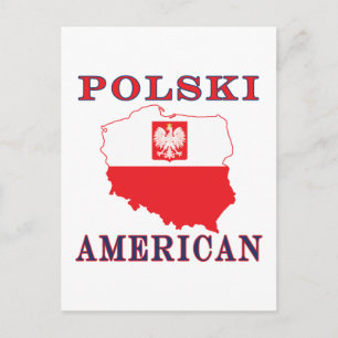 Polski American Map Postkarte