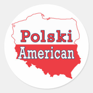 Polski American Map Runder Aufkleber