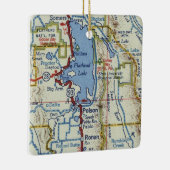 Polson MT Vintag Map Keramikornament (Rechts)