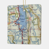 Polson MT Vintag Map Keramikornament (Links)