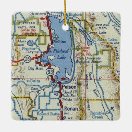 Polson MT Vintag Map Keramikornament