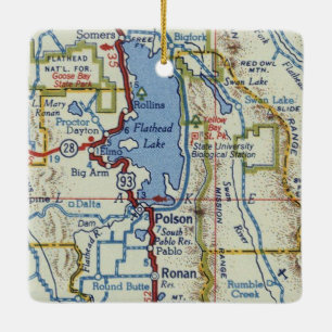 Polson MT Vintage Karte Keramikornament