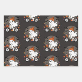 Polster-Halloween-Wrapping Paper Flat Sheet-3-Set Geschenkpapier Set