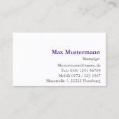 Polsterer Visitenkarten Visitenkarte (Vorderseite)