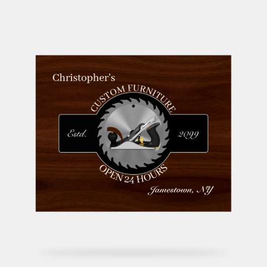 Polstermöbelkarpenter Akryllisches Zeichen Acrylschild (Vorderseite)