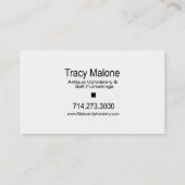 Polsterungs-Experte, Möbel-Designer Visitenkarte (Rückseite)