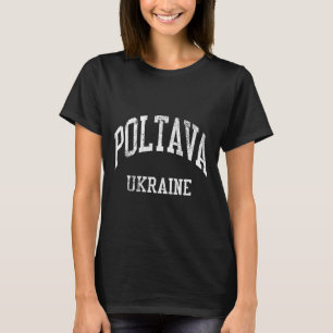 Poltava Ukraine Retro 70er College-Sportstil T-Shirt