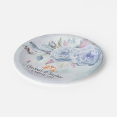 Polterabend Aquarellfarbe Bohemische Blume Feder Pappteller (Schrägansicht)