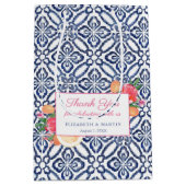 Polterabend aus blauem und weißem Tile Mittlere Geschenktüte (Vorderseite)