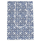 Polterabend aus blauem und weißem Tile Mittlere Geschenktüte (Rückseite)