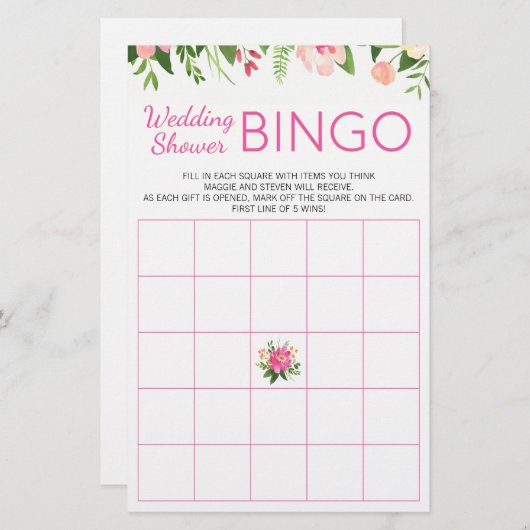 Polterabend Bingo Game (Vorne/Hinten)