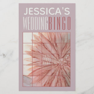 Polterabend BINGO In Pinks und Lavendelsteinen Flyer