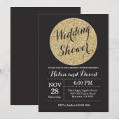 Polterabend Black and Gold Glitzer Einladung (Vorne/Hinten)