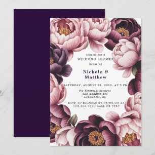 Polterabend Blush and Pum Peony Wreath Einladung