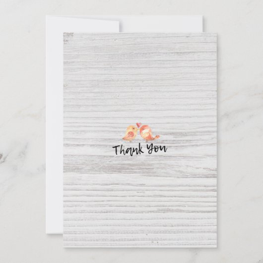 Polterabend Bohemische Blumenfeder Rustikales Holz Einladung (Rückseite)