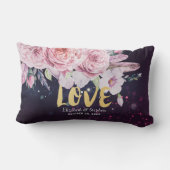 Polterabend Boho Blumenzauber und Lila Leuchten Lendenkissen (Rückseite)