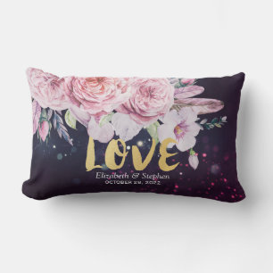 Polterabend Boho Blumenzauber und Lila Leuchten Lendenkissen