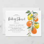Polterabend Botanisches Orange und Lemon Garland Einladung (Vorderseite)