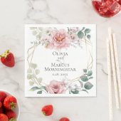 Polterabend | Cherry Blossom Pink Peony Blume Serviette (Beispiel)