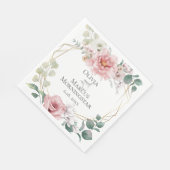 Polterabend | Cherry Blossom Pink Peony Blume Serviette (Ecke)