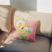 Polterabend Chic Rose Blume Pink Gold Glitzer Kissen