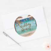 Polterabend der tropischen Strandszene bevorzugen  Runder Aufkleber (Umschlag)