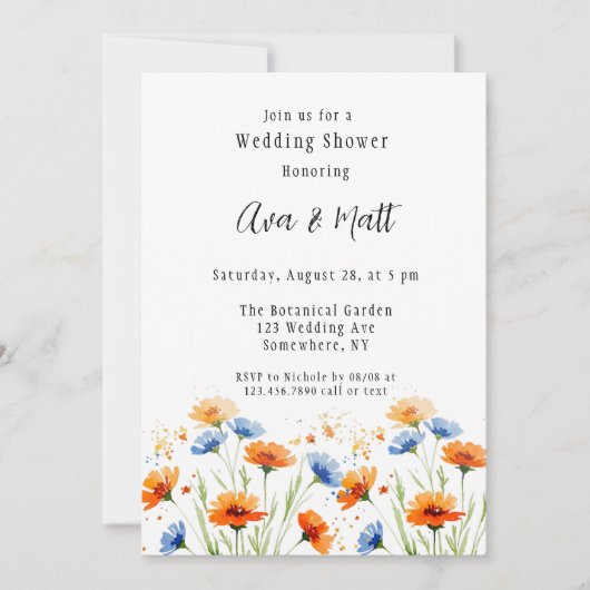 Polterabend der Wildblume Embrace im Sommer Einladung (Vorderseite)