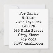 Polterabend Einladung (Rückseite)