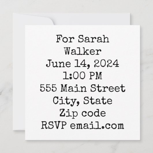 Polterabend Einladung (Rückseite)