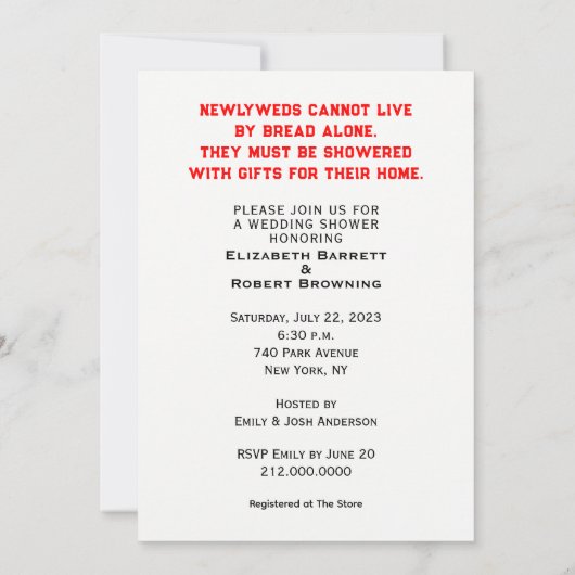 Polterabend Einladung (Rückseite)