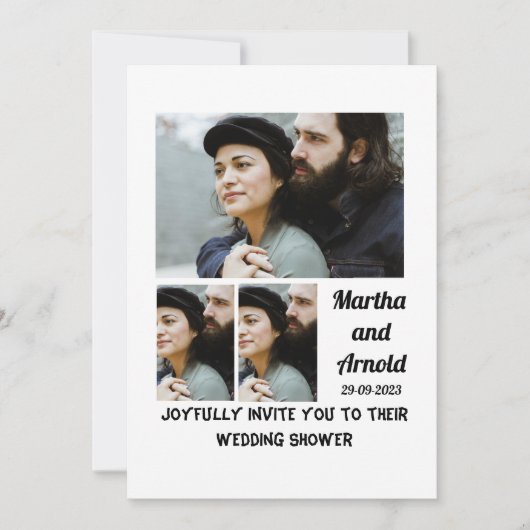 Polterabend Einladung custom 3 FotoCollage (Vorderseite)