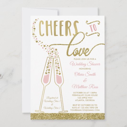 Polterabend Einladung, Imitate Glitzer/Folie Einladung (Vorderseite)