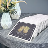 Polterabend Elegant Gold Ananas Paare Blau Serviette