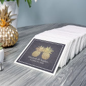 Polterabend Elegant Gold Ananas Paare Blau Serviette