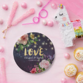 Polterabend Elegante Lila Flora und Fauna Pappteller (Party)