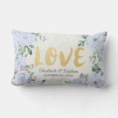 Polterabend Elegante Wasserfarben Botanisches Flor Lendenkissen (Rückseite)