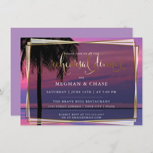 Polterabend | Exotic Tropical Night Einladung (Vorne/Hinten)