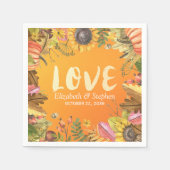 Polterabend Fall Maple Blätter Pumpkin Sonnenblume Serviette (Vorderseite)