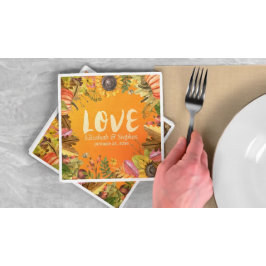 Polterabend Fall Maple Blätter Pumpkin Sonnenblume Serviette