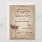 Polterabend für elegante Wine Threading - Paare Einladung (Rückseite)