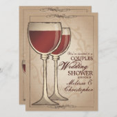 Polterabend für elegante Wine Threading - Paare Einladung (Vorne/Hinten)